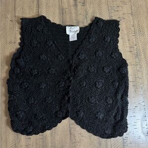 specially made for Kroshetta Black Crochet Vest 100% Cotton